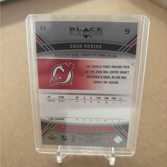 Zach Parise #9 Autographed NHL Hockey Card - Picture 2 of 2